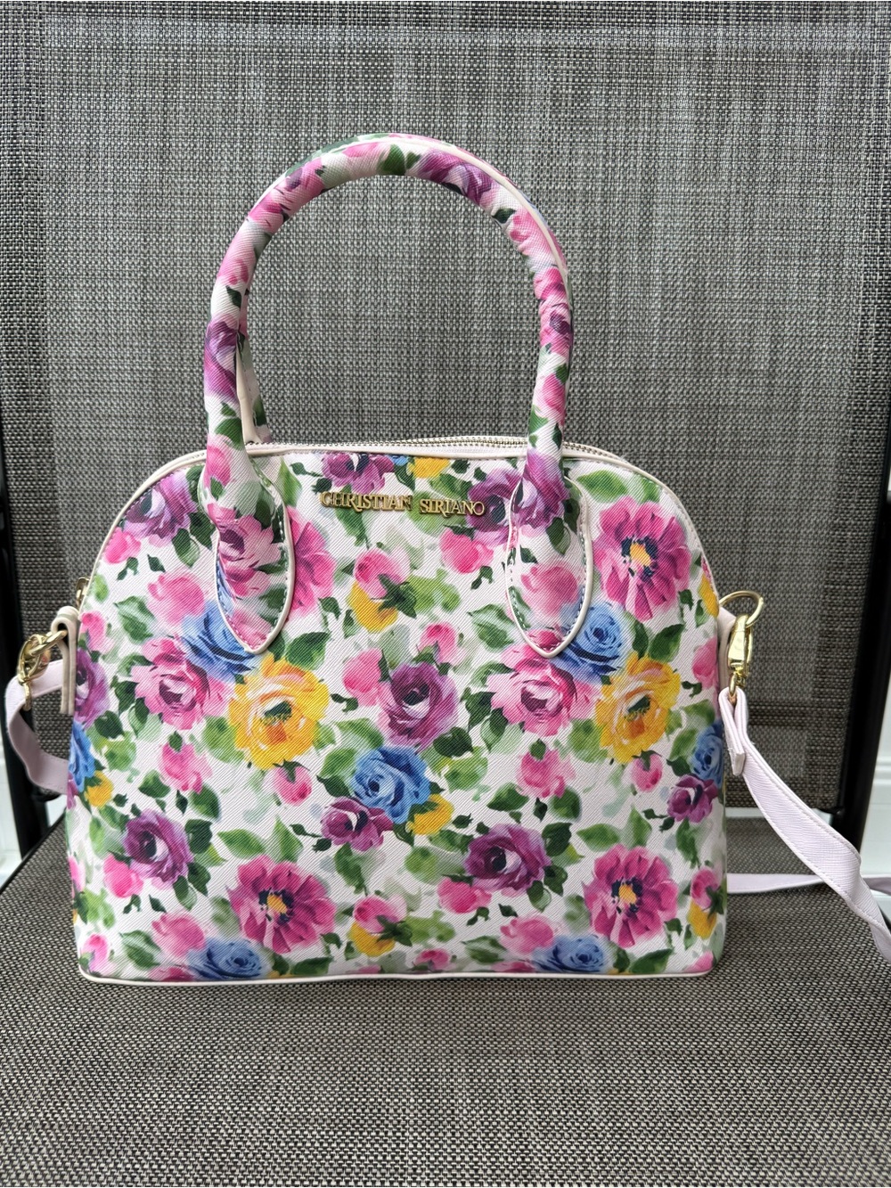 Christian Siriano Floral Dome Satchel - Pink Multi